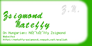 zsigmond mateffy business card